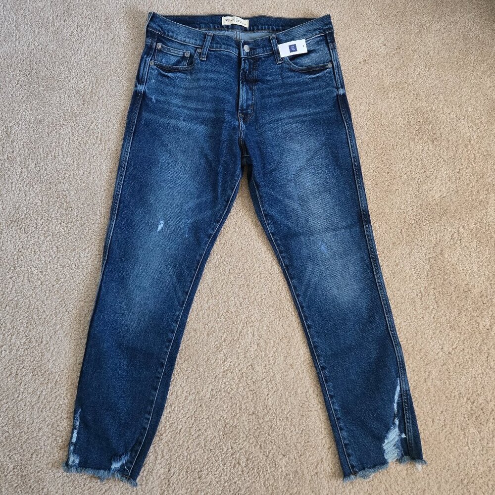 Gap High rise slim straight distressed jeans